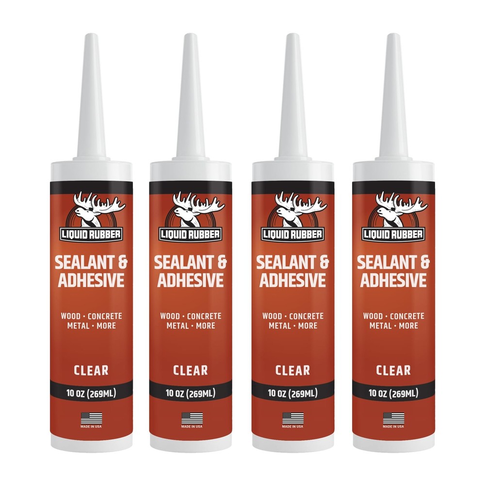 Caulk - Hybrid Silicone Adhesive and Protective Sealant, Clear, 4 Pack