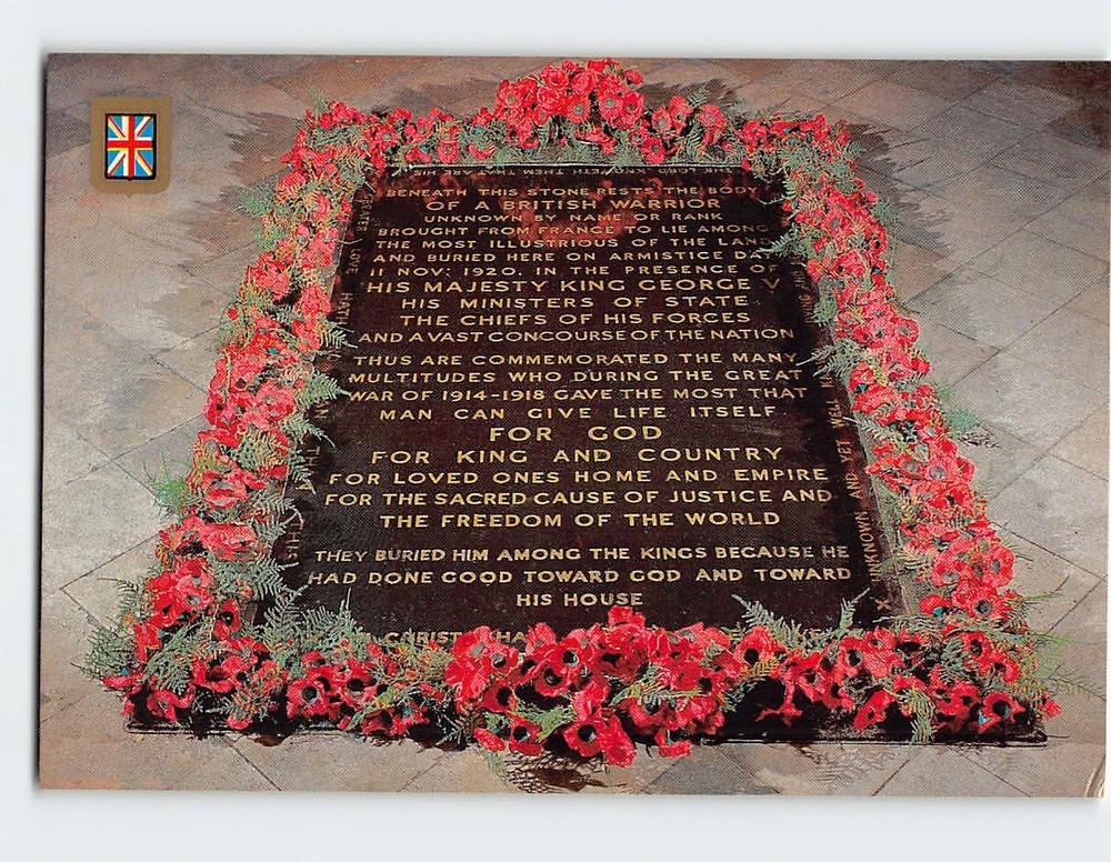 Postcard Unknown Warriors Tomb Westminster Abbey London England