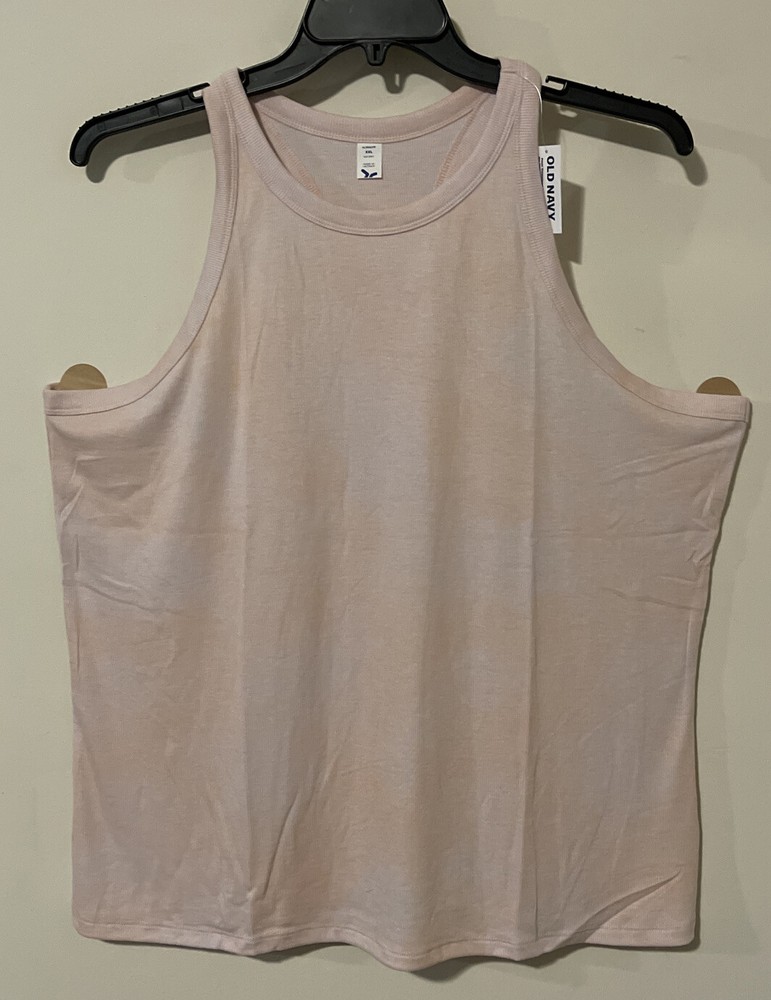 Old Navy Women’s XXL Pink Ribbed Ultralite Go-Dry Sleeveless Tank Top NWT! A1112