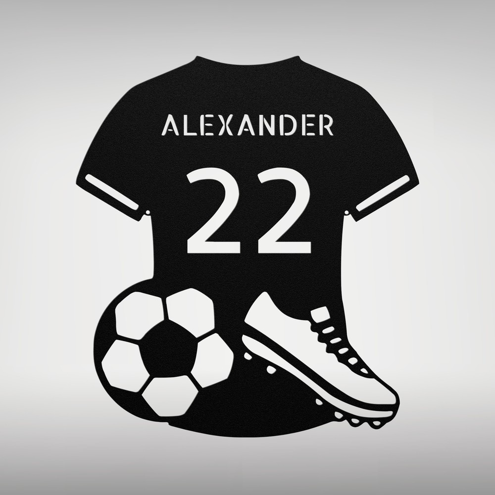 Personalized Soccer Jersey Metal Sign Custom Sports Decor Gift for Soccer Fans