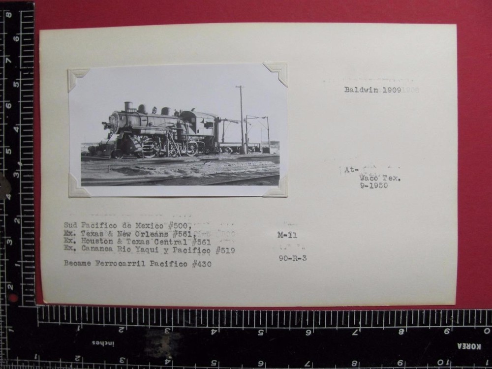 EX TEXAS & NEW ORLEANS RAILROAD LOCOMOTIVE #561 PHOTO ex H&TC #561 at WACO TEXAS