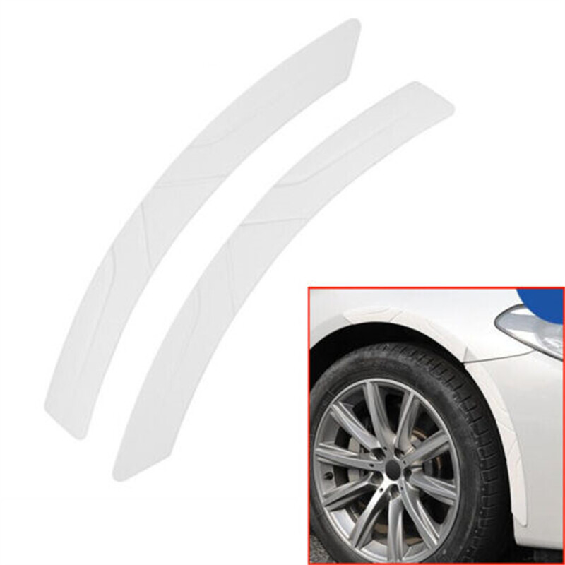 2pcs White Sport Wheel Eyebrow Arch Lips Fender Guard Protector Strips Trim