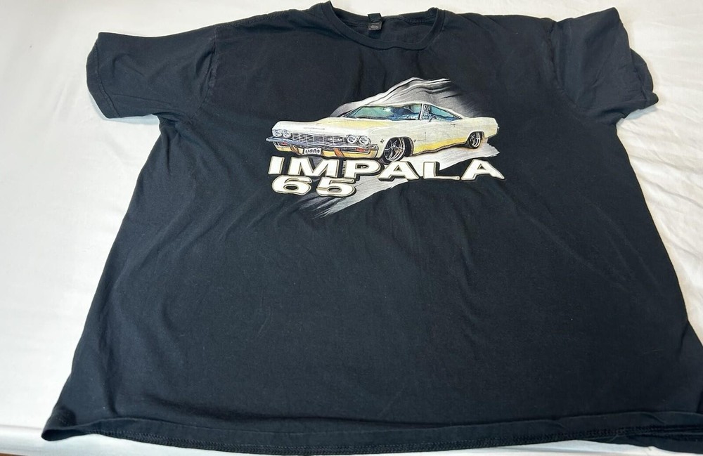 1965 Chevy Impala Lowrider Graphic T-Shirt Mens 2XL Gildan Softstyle Black