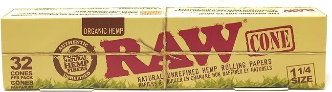 Organic Raw Unrefined Pre-Rolled Cones 32 Pack 1 1/4 Size