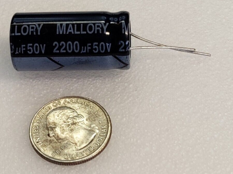 2 pcs. Mallory Capacitor 2200uF 50V 105C Electrolytic Radial Lead