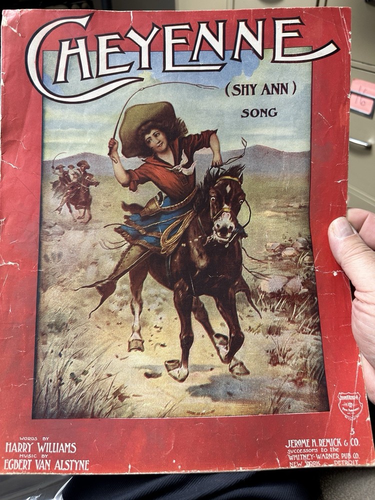 1907 11x14  Cheyenne Ragtime Song  sheet music