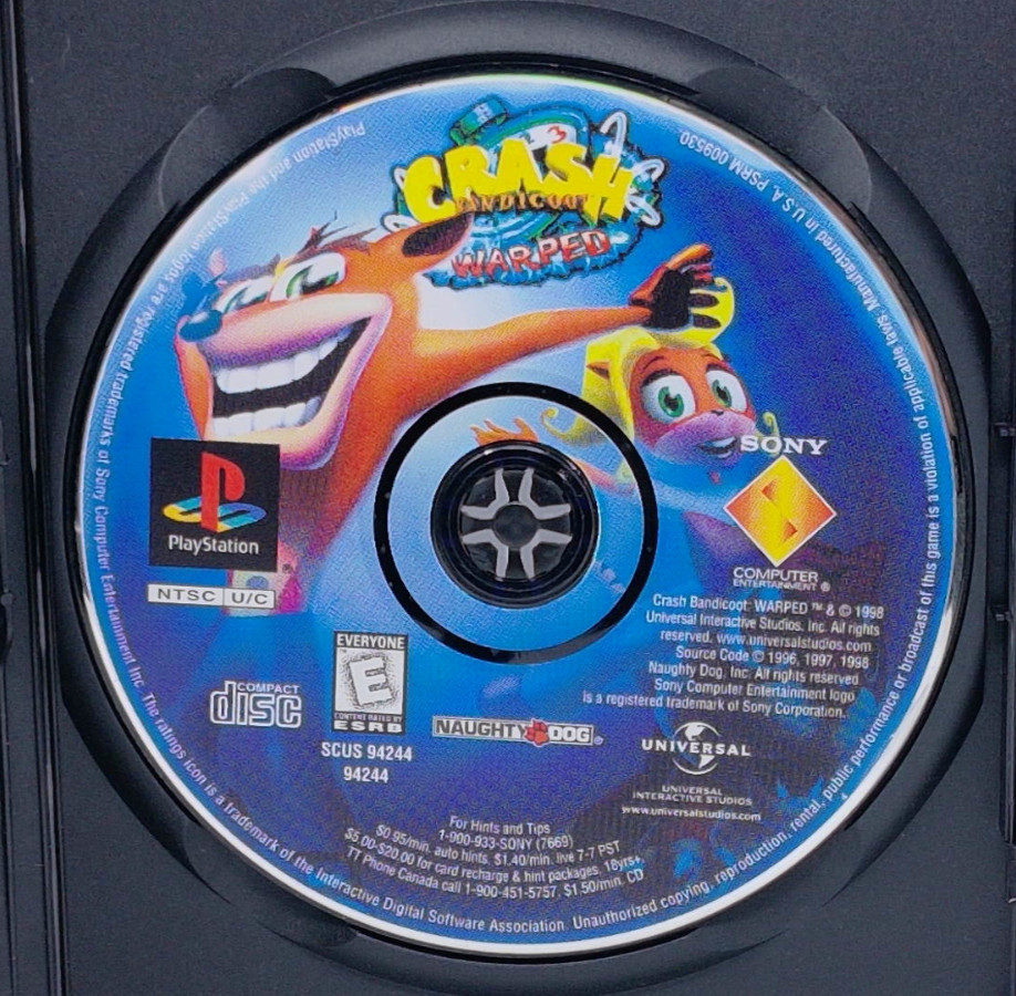 Crash Bandicoot: Warped (PlayStation 1, PS1) - Disc Only & Tested