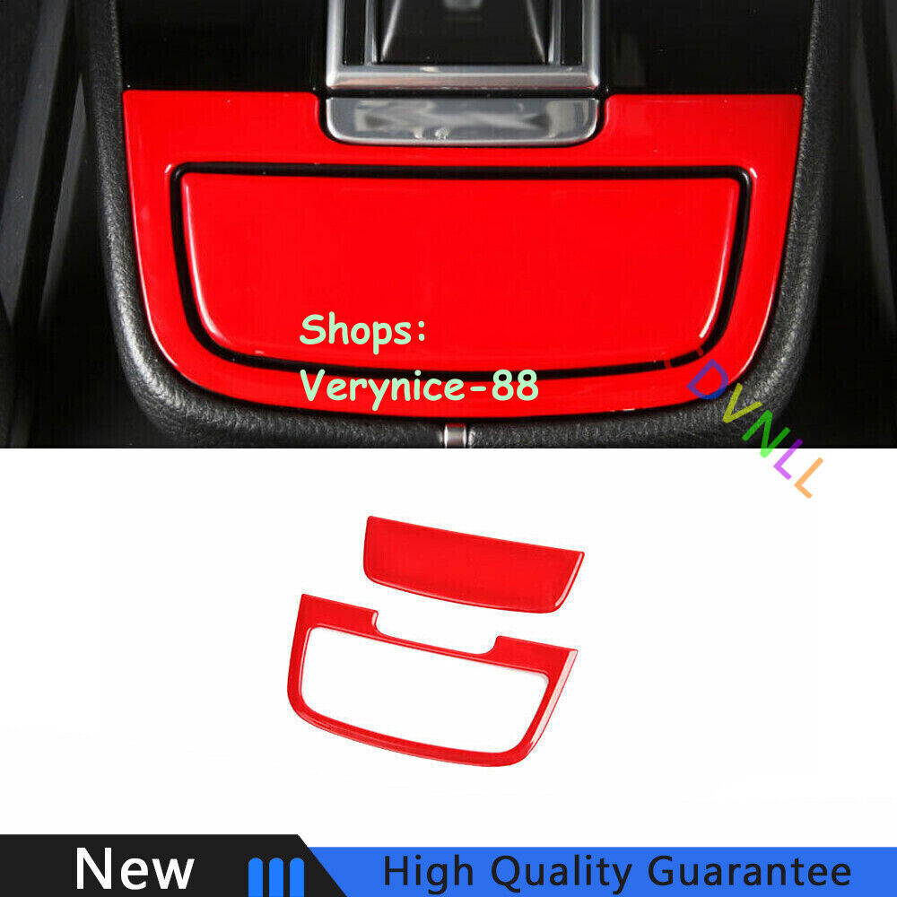 For Porsche Cayenne 2018-2022 Bright Red Middle Console Storage Box Cover Trim