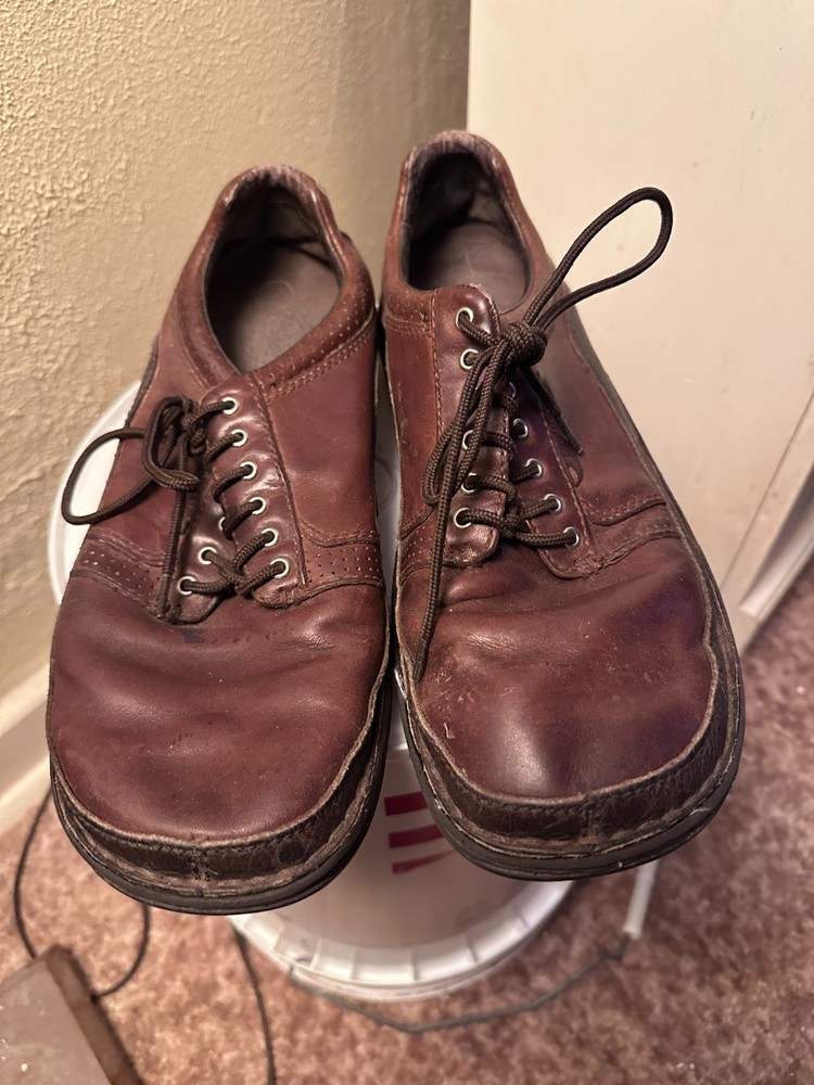 MERRELL Phychic Redwood Men's 10.5 Brown Leather Lace-Up Oxford Shoes