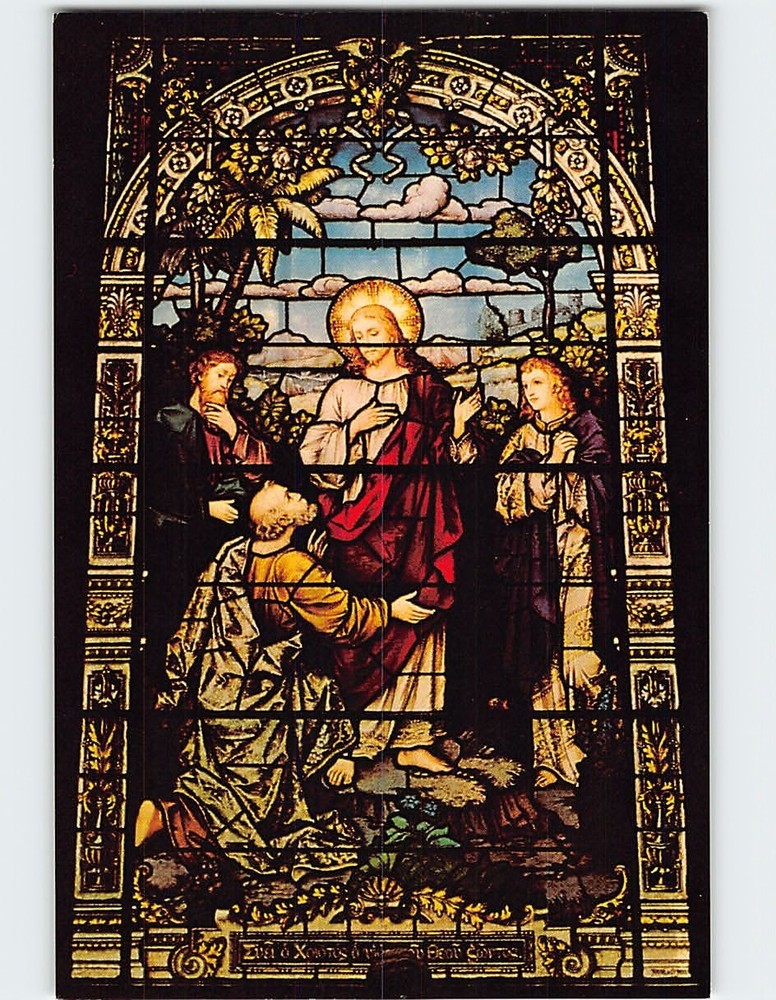Postcard Window Christ Church Frederica St. Simons Island Georgia USA