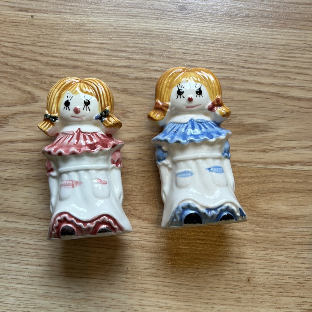 Vintage Royal Sealy  Salt And Pepper Shakers Raggedy Ann Doll