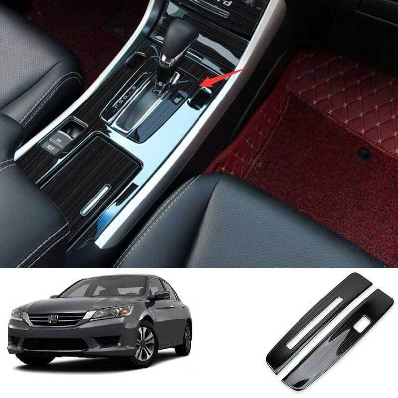For Honda Accord 2013-2017 Black Titanium Center Console Gear Shift Panel Trim*2