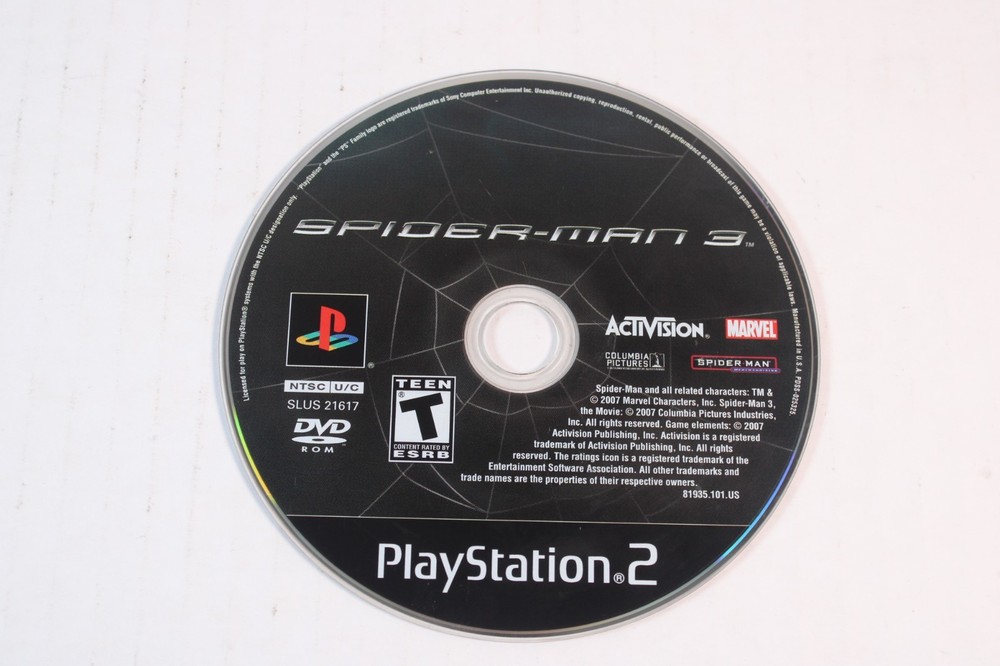 Spider-Man 3 (Sony PlayStation 2, 2007, PS2) Authentic, disc only, tested