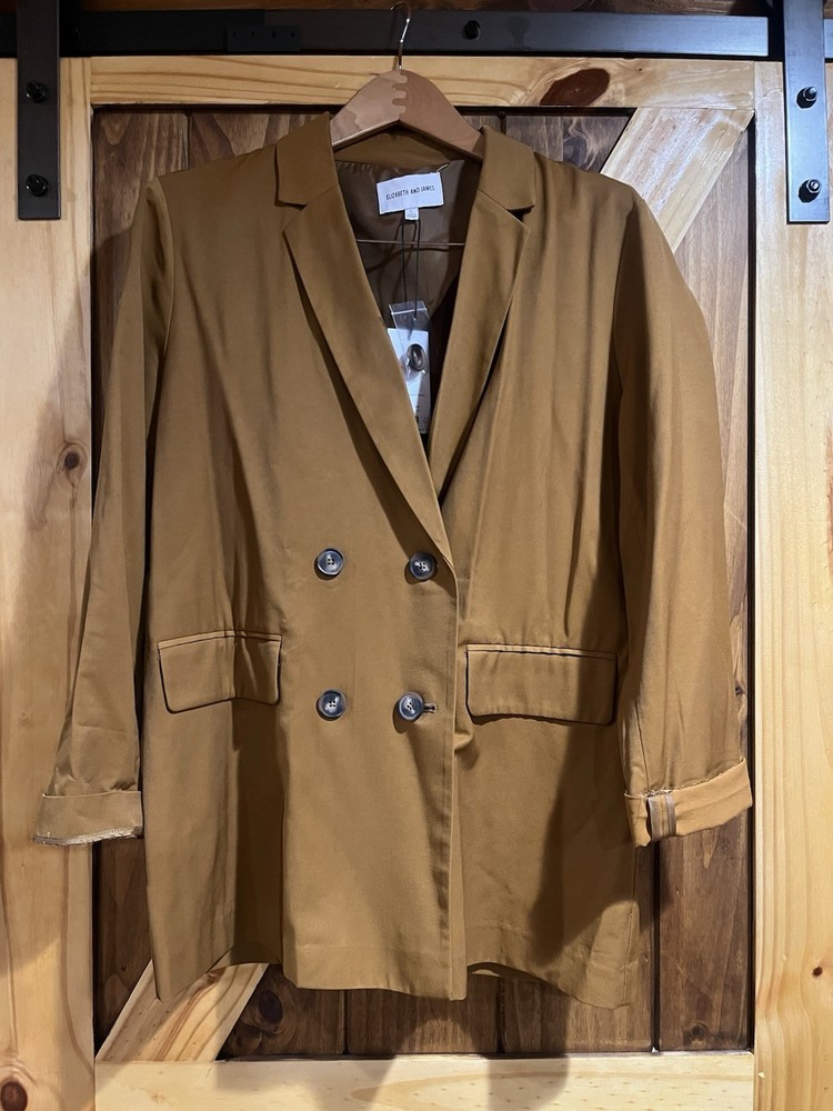WomenElizabeth  & James Blazer Jacket Large Double Breasted Pockets Relaxed Fall