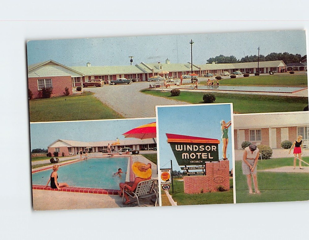 Postcard Windsor Motel & Dining Room Summerton South Carolina USA
