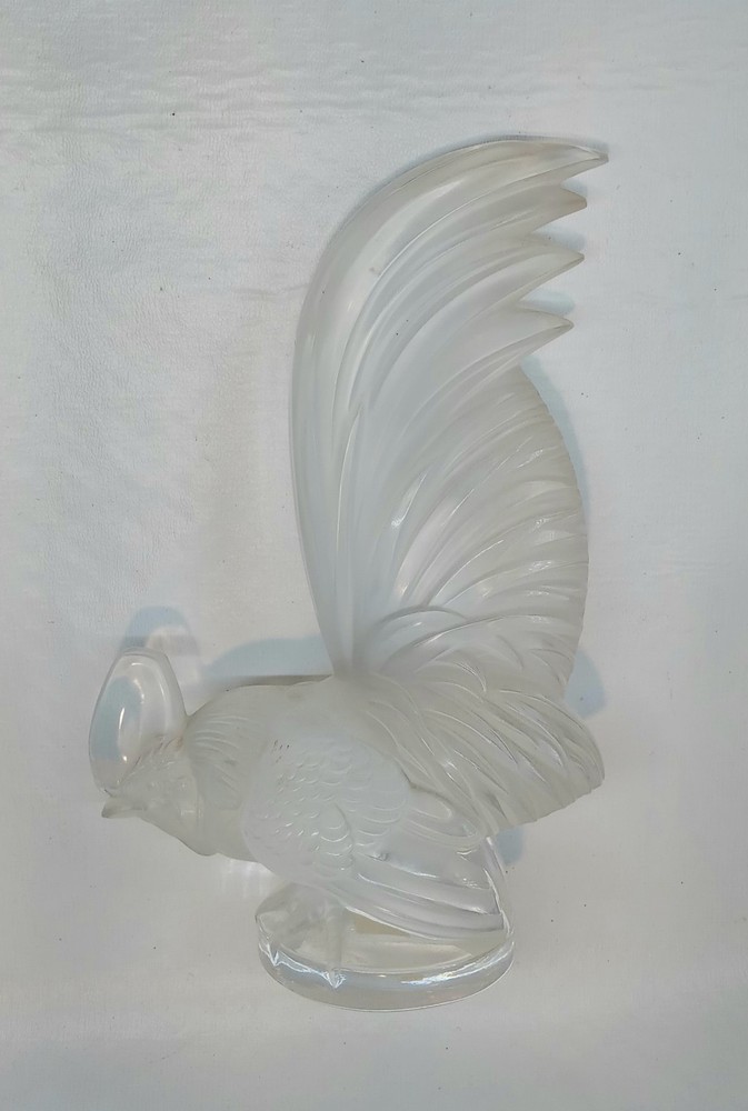 Lalique France Crystal Coq Nain Rooster Bird Figurine 8 1/8