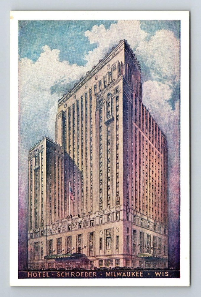 Milwaukee WI-Wisconsin, Hotel Schroeder, Exterior, Vintage Postcard