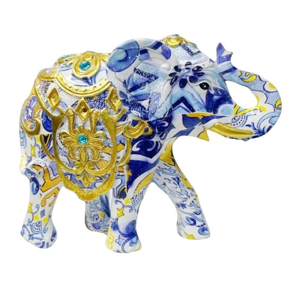 Decorative Elephant Statue Sophisticated Resin Ornament Animals Figurines4727