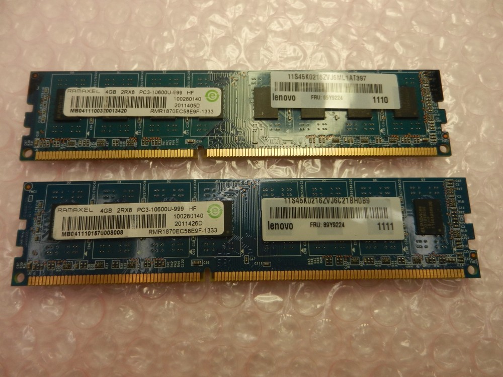 RAMAXEL PC3-10600U 8GB 2x4GB 1333Mhz DDR3 Desktop Memory RAM