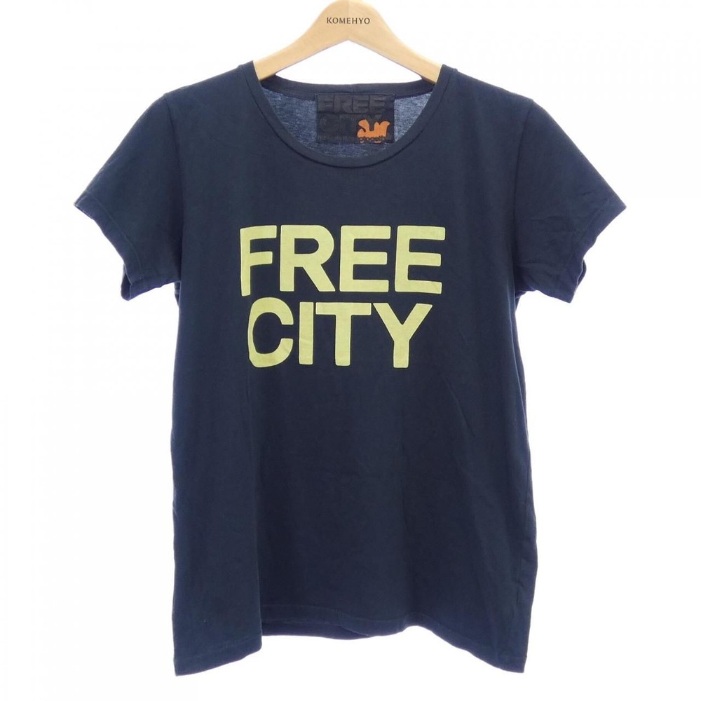 FREE CITY T-shirt Gray Mens M L 24.6in W 18.1in Scuffs Dirt Stains