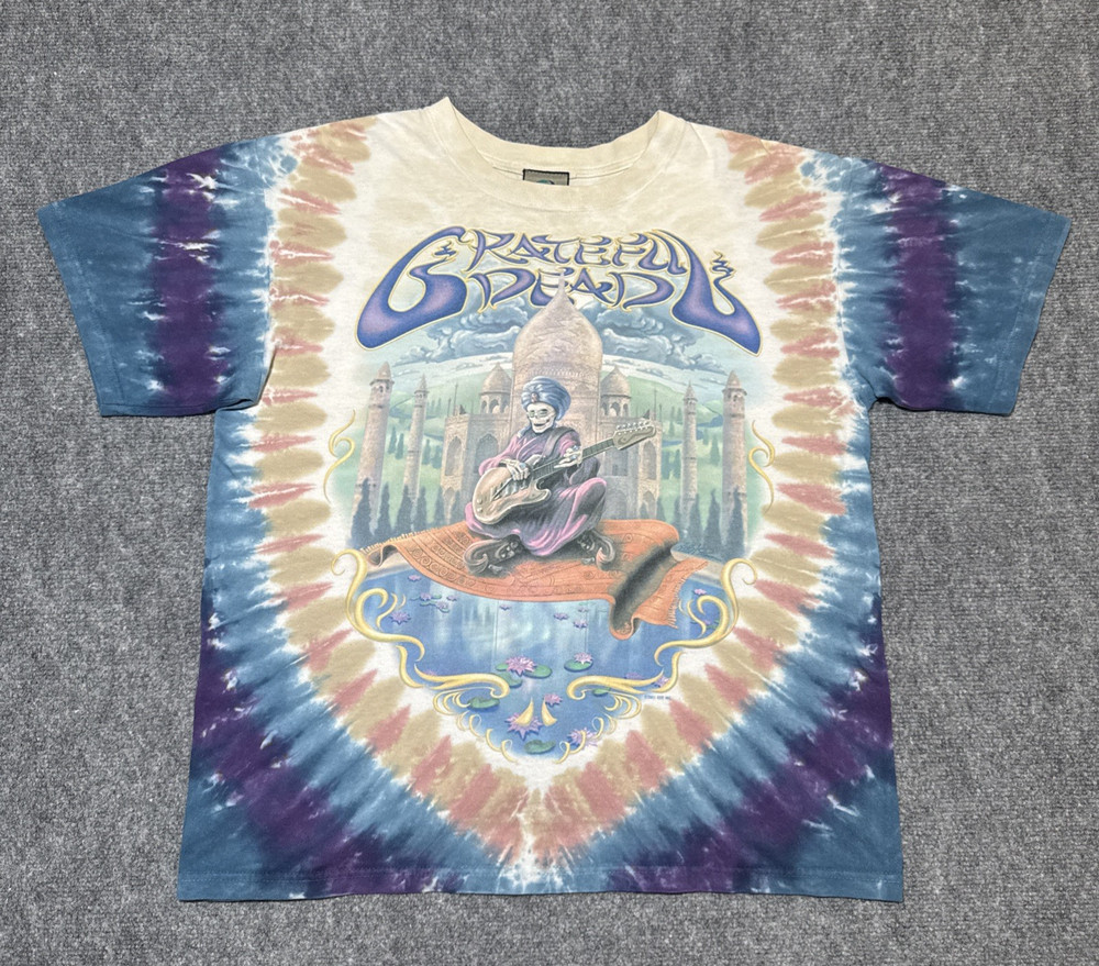VTG  Grateful Dead 2001 Liquid Blue 2 Sided Dead Carpet Ride Tie Dye Shirt Sz M