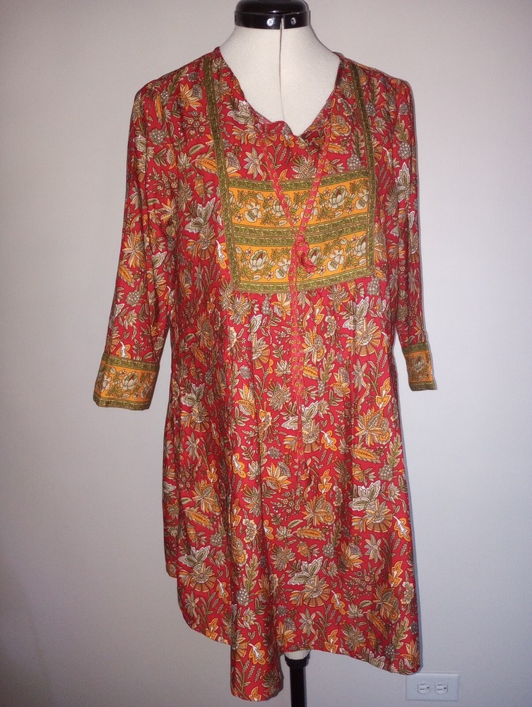 Yas Gallery Ethnic Wear for Women`s size XL Long Sleeve red floral
