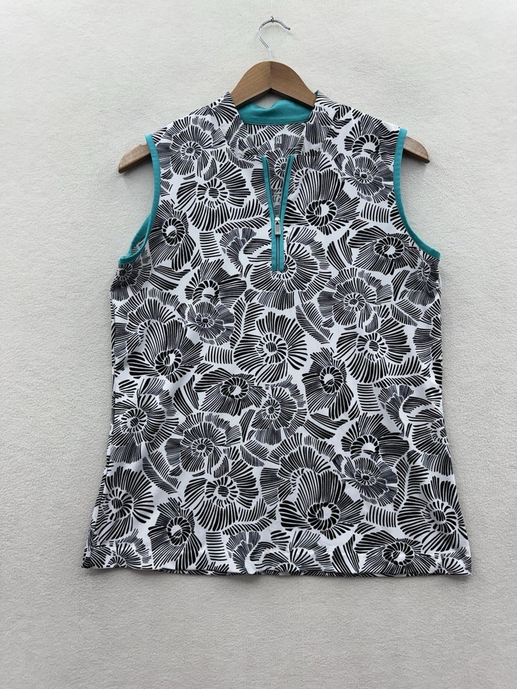 Tail Women’s Large Floral Sleeveless Golf Quarter Zip Shirt