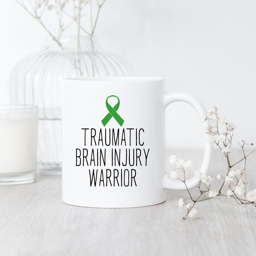 Traumatic Brain Injury Warrior Gift Mug for Brain Injury Awareness
