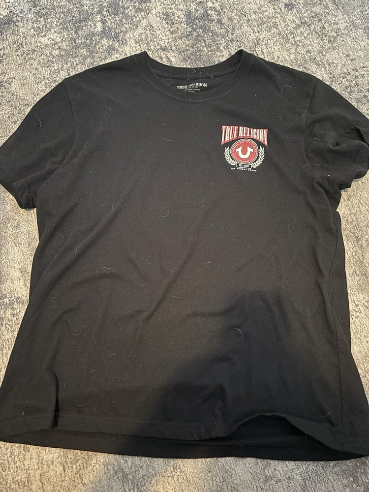 True Religion Men’s Black Logo Graphic Crew Neck Short Sleeve T-Shirt M/L