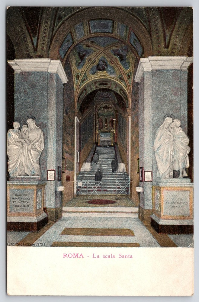 ROMA La Scala Santa Holy Stairs Alterocca Italy Vintage Postcard