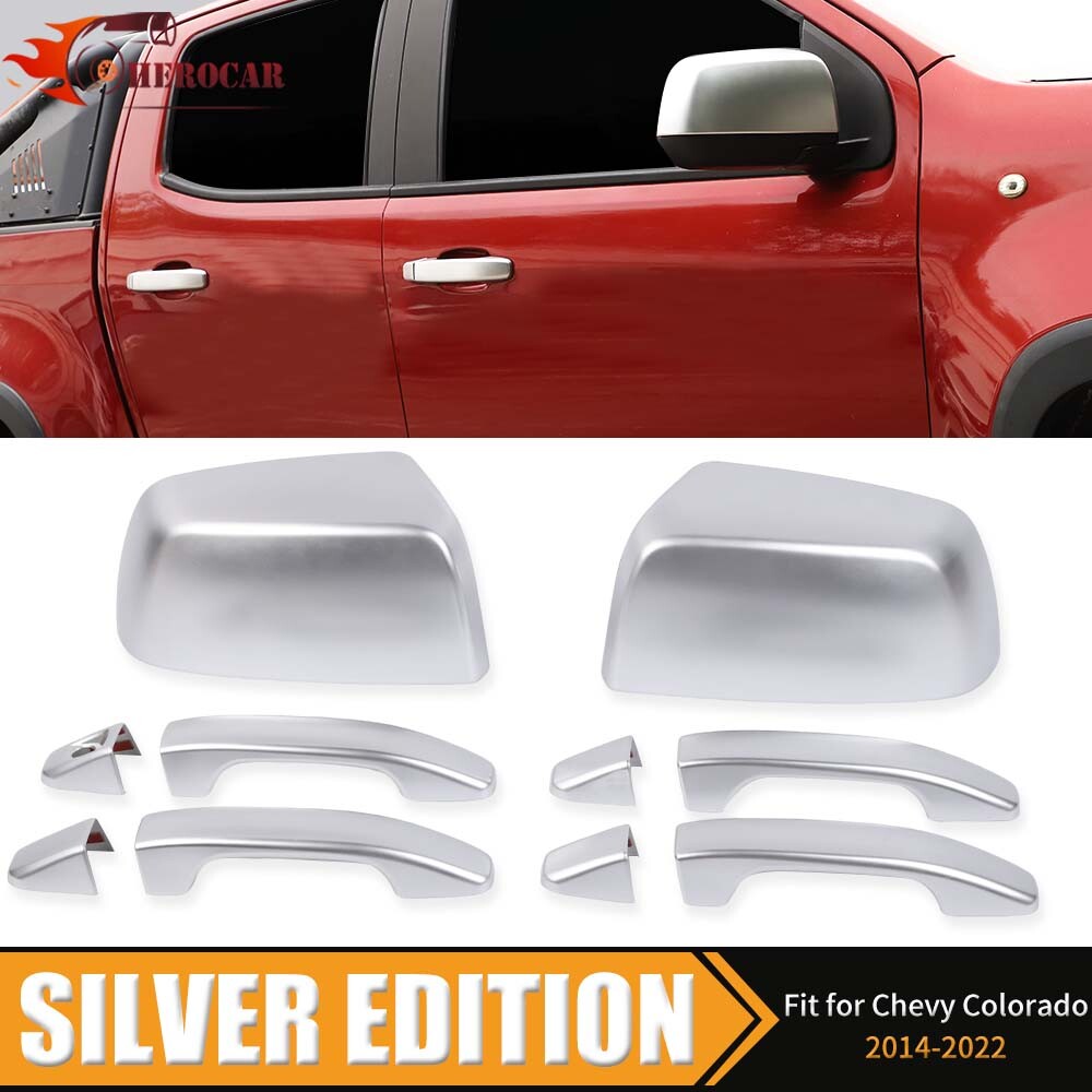 6X Chrome Rear View Mirror & Side Handle Covers Trim For Chevy Colorado 2014-22