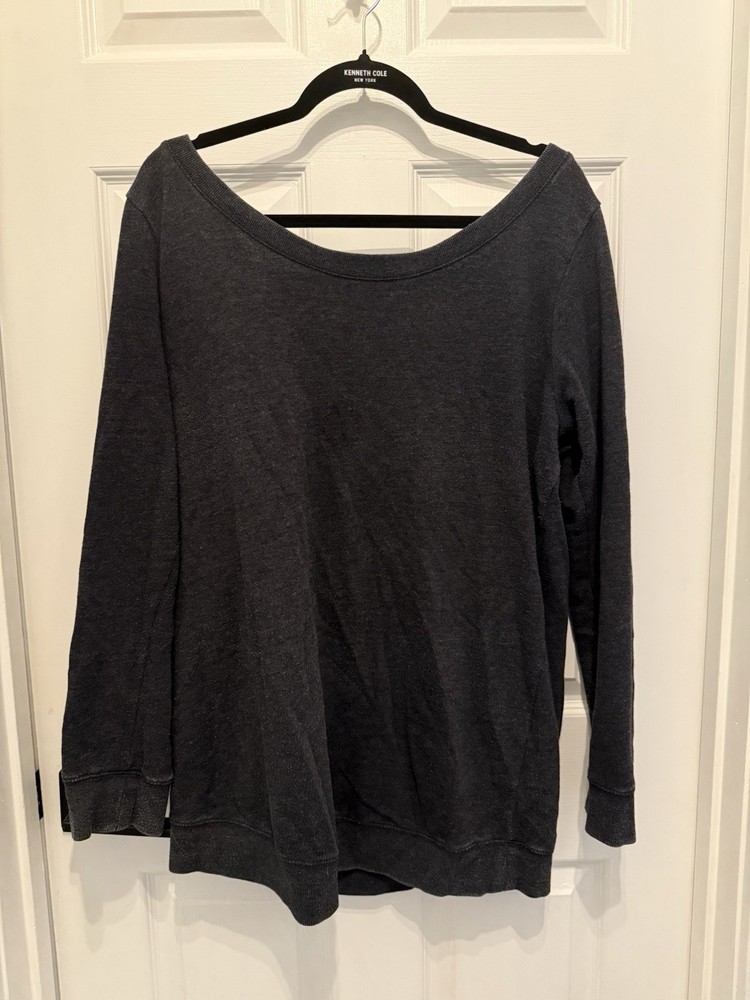 Torrid Grey Sweatshirt Pullover Lattice Back Size 2 Cozy Cute