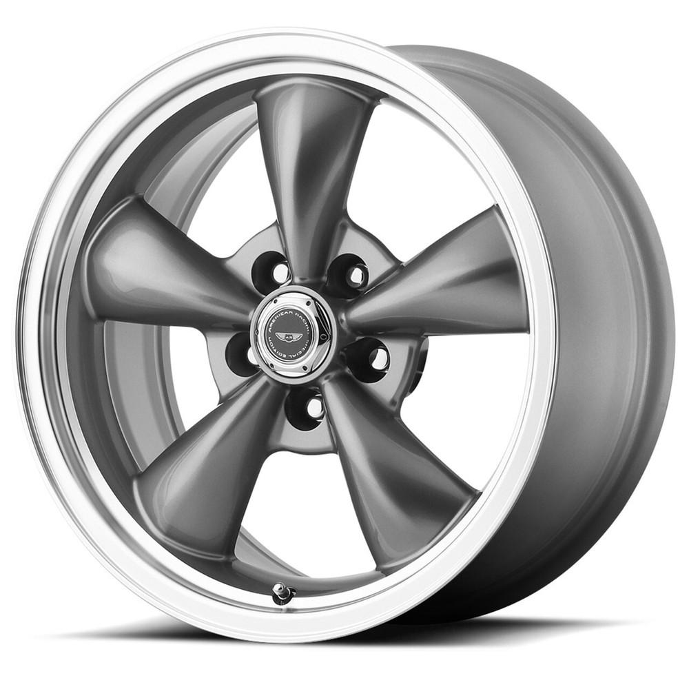 17x8 +0 American Racing AR105 5x4.5 Anthracite W/ Machined Lip Wheels (Set of 4)