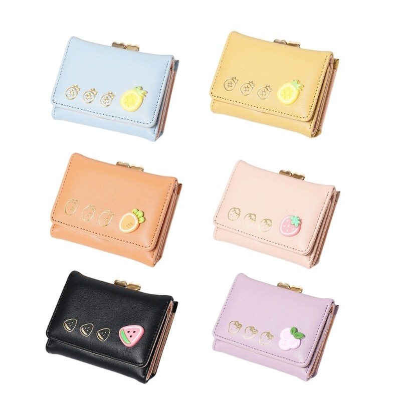 Strawberry Print Women's Leather Wallet Small Card Holder Purse  