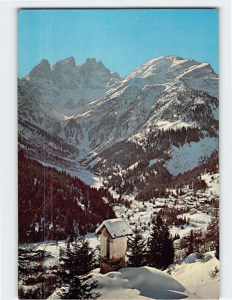 Postcard Panorama con Le Cime del Focobon Dolomiti Falcade Italy