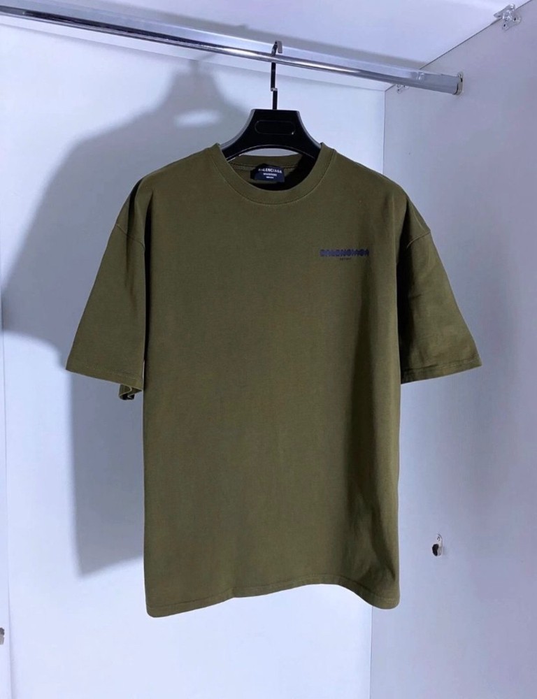 Balenciaga Olive Green Oversized Tshirt, Size L, Made In Portugal