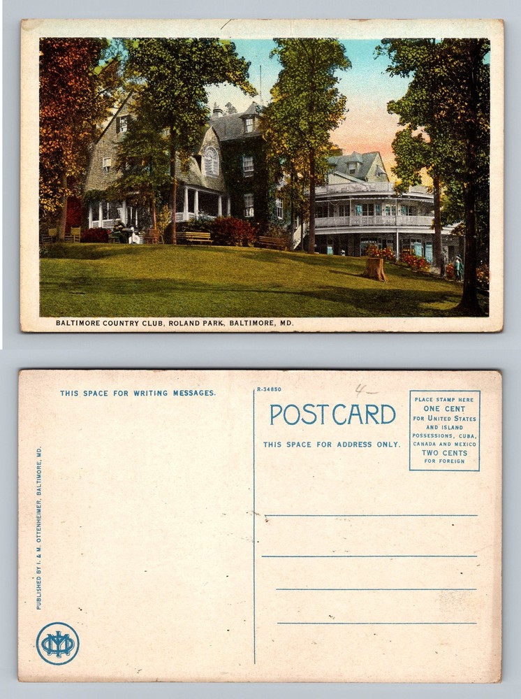 Baltimore, MD-Maryland, Country Club Roland Park Souvenir Vintage Postcard
