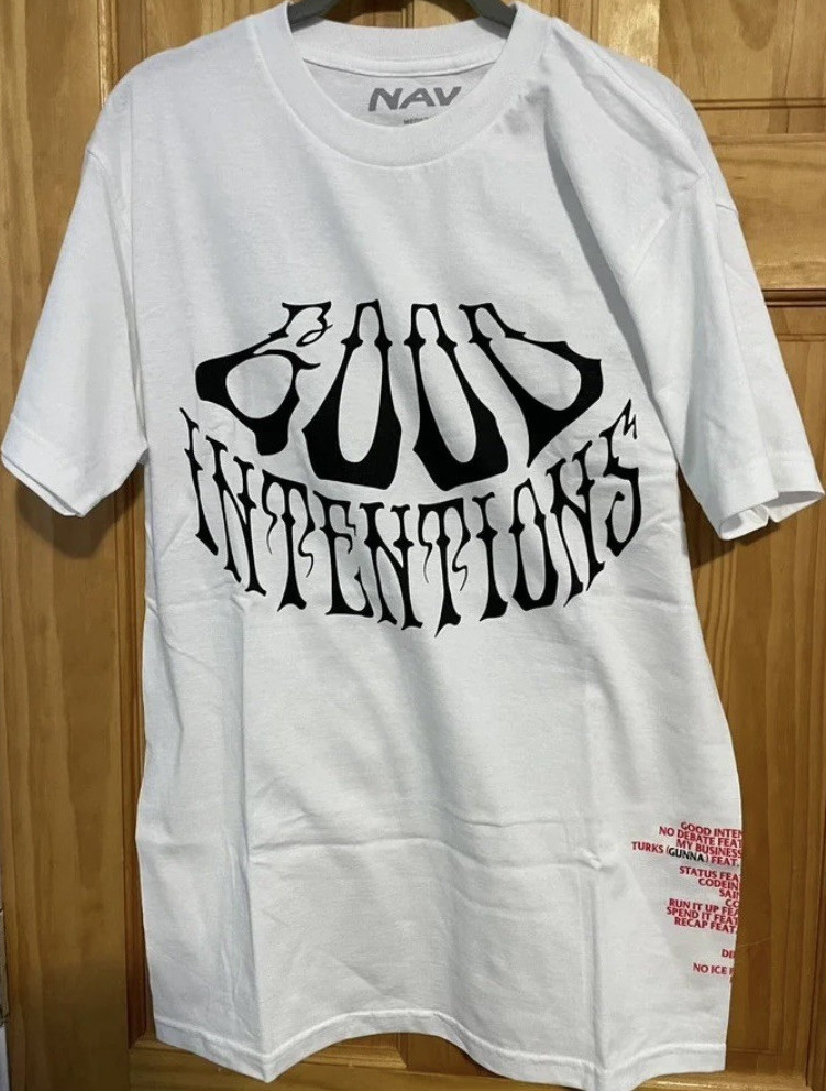 VLONE x NAV Good Intentions White Tee Medium