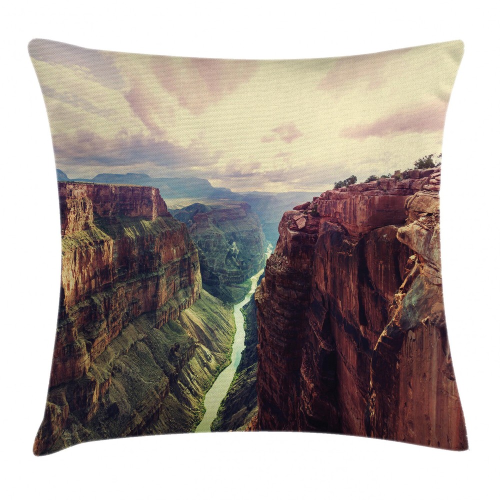 Grand Canyon River 16-inch American Square Throw Pillow Case