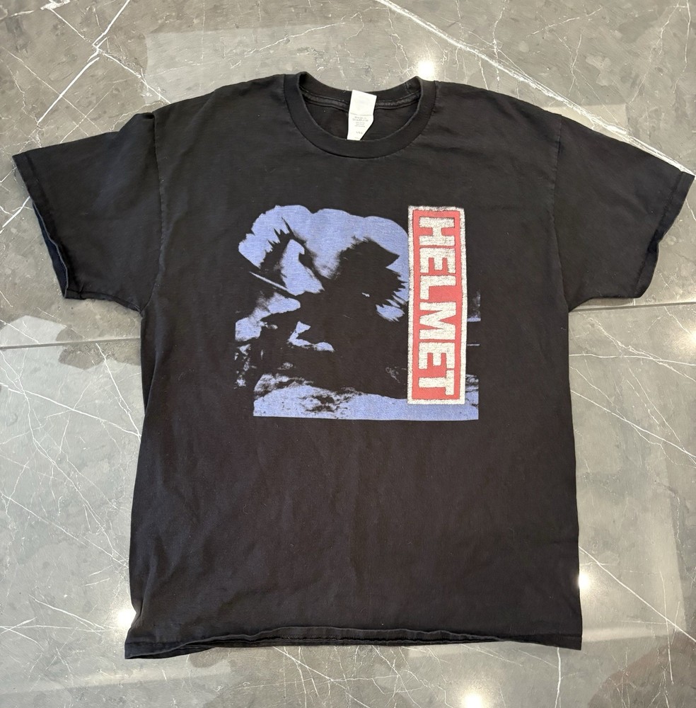 Vintage Helmet Band Box Logo Meantime T-shirt Tee Heavy Metal 90's RARE Rock