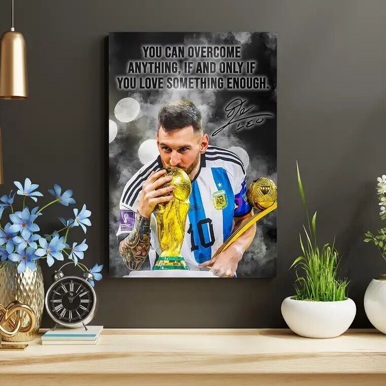 Messi motivational Canvas Wall Art sport Art  Picture Pop culture Home Decor