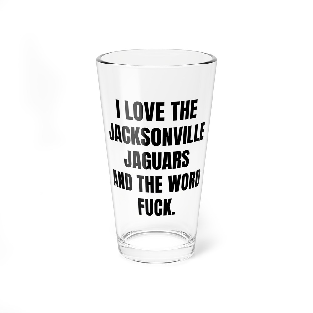 Jacksonville Jaguars Gift - 16 oz Pint Beer Glass : Funny Football Fan Game Day