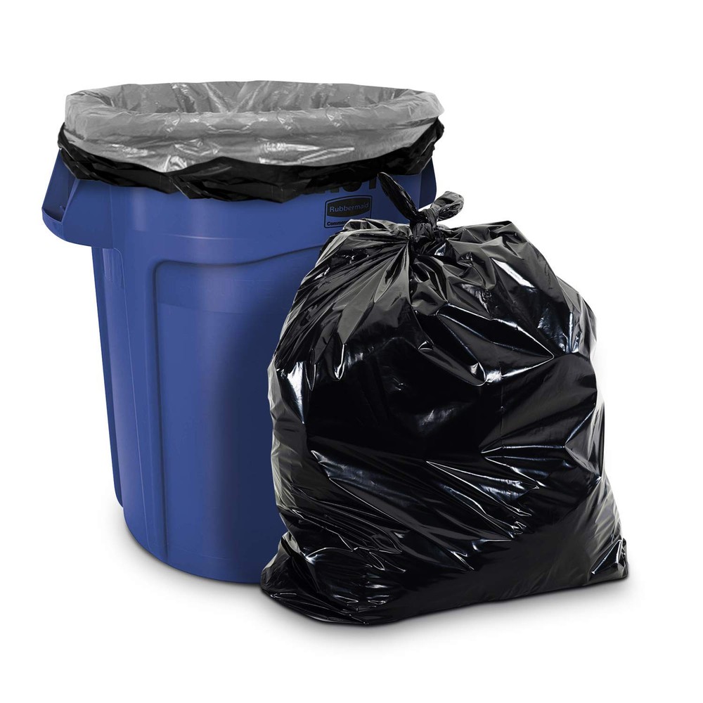 56 Gallon 1.7 MIL (eq) Black Heavy Duty Trash Can Liners - 43