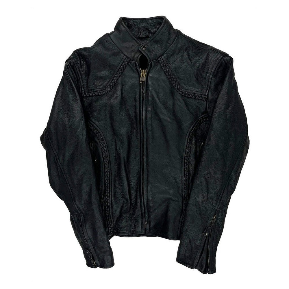 Unik Motorcycle Leather Jacket - Small Black Leather