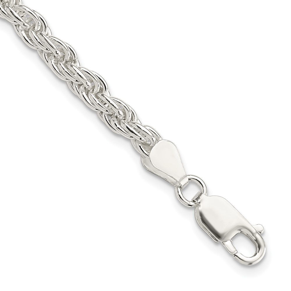 925 Sterling Silver 4.5mm Solid Rope Chain Bracelet 8