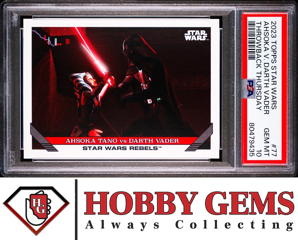 AHSOKA TANO DARTH VADER 2023 PSA 10 Topps Star Wars Throw Back Thursday #77 C3