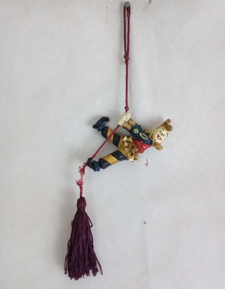 Vintage Katherine Clown Jester Bells Curtain Tie Back 4 Inch Figurine