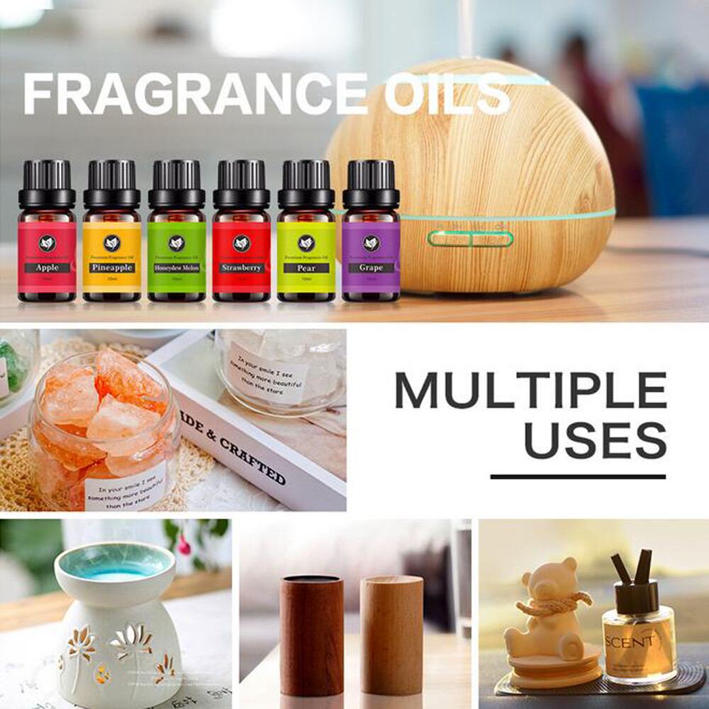 6PCS Pure Organic Essential Oils Set - 10ml Therapeutic Grade Aromatherapy Gift
