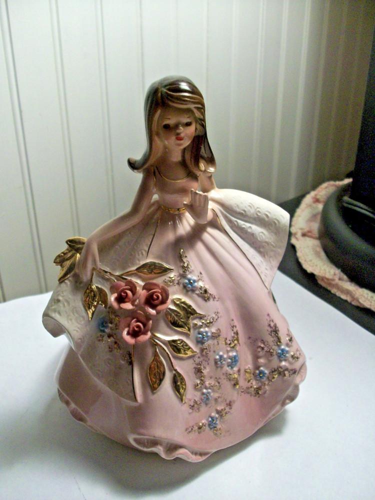Josef Original Ladies of Song Portrait Series girl pink dress roses shawl RARE