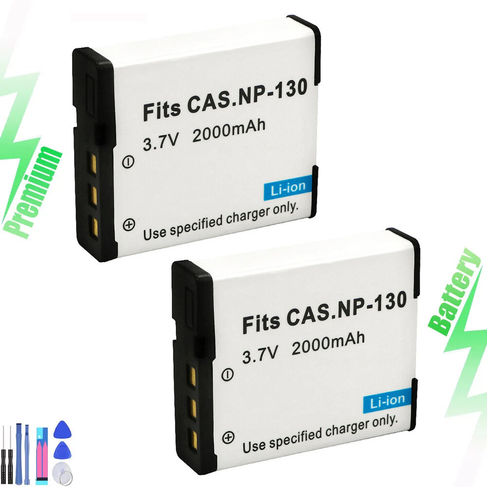 2x Battery for Casio NP-130 Exilim EX-ZS1500 EX-ZR5000 2000mah